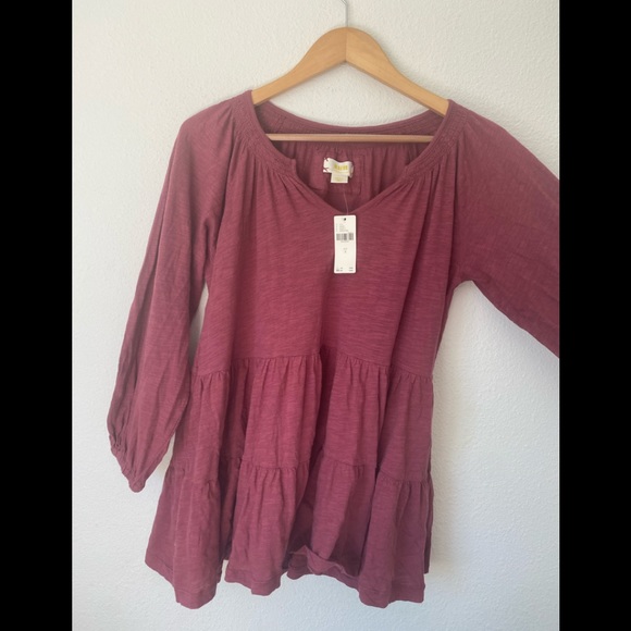 Anthropologie Maeve Isola Tiered Babydoll Top SZ S - Picture 3 of 12